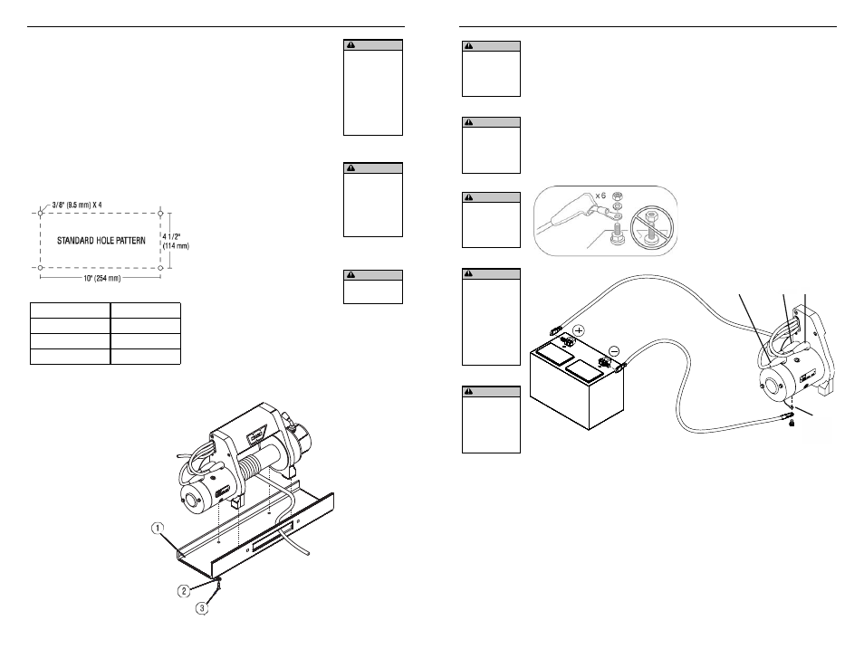 Mounting winch, Electrical connections | WARN XD9000i User Manual | Page 6 / 38