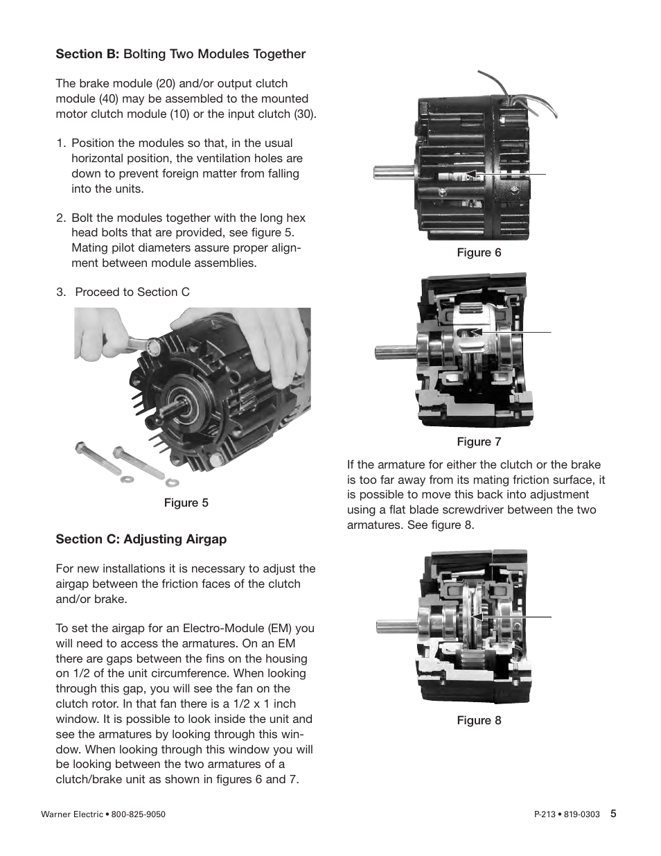 Warner Electric Electro-Module EM-50, EM-100, EM-180, EM-210, EM-215 User Manual | Page 5 / 22