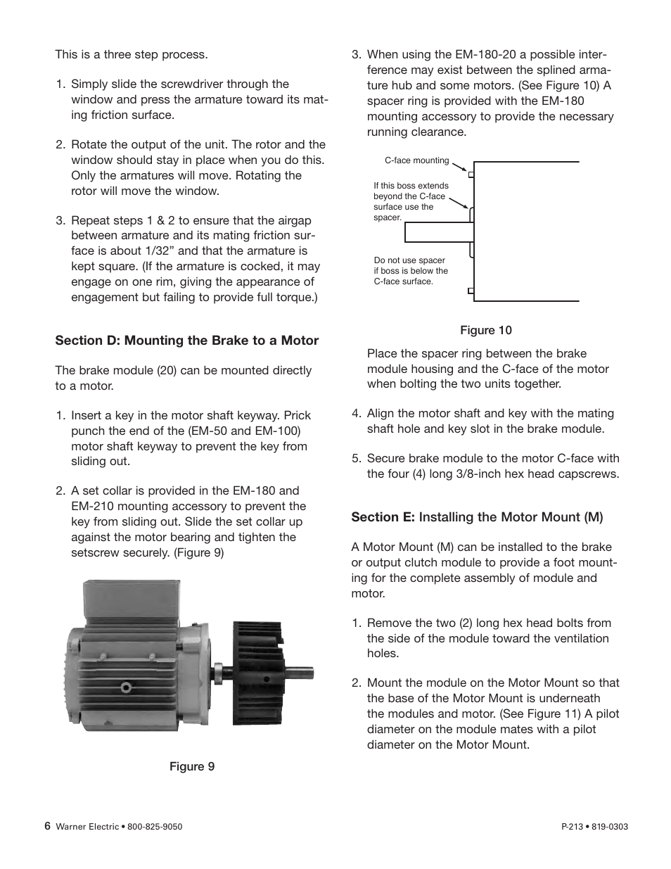 Warner Electric Electro-Module EM-50, EM-100, EM-180, EM-210, EM-215 User Manual | Page 6 / 22
