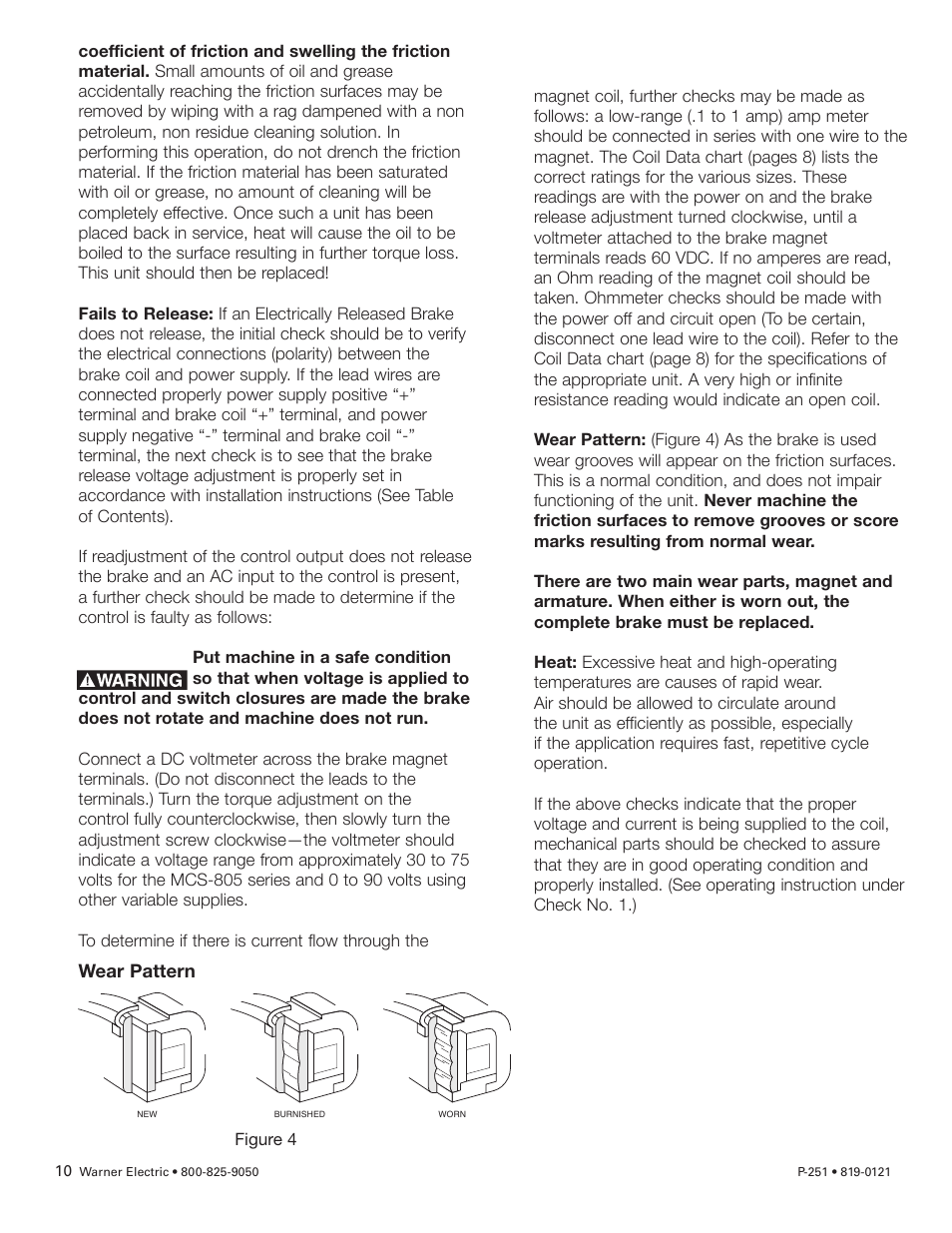 Warner Electric ER 825 and 1225 Heavy Duty User Manual | Page 10 / 14