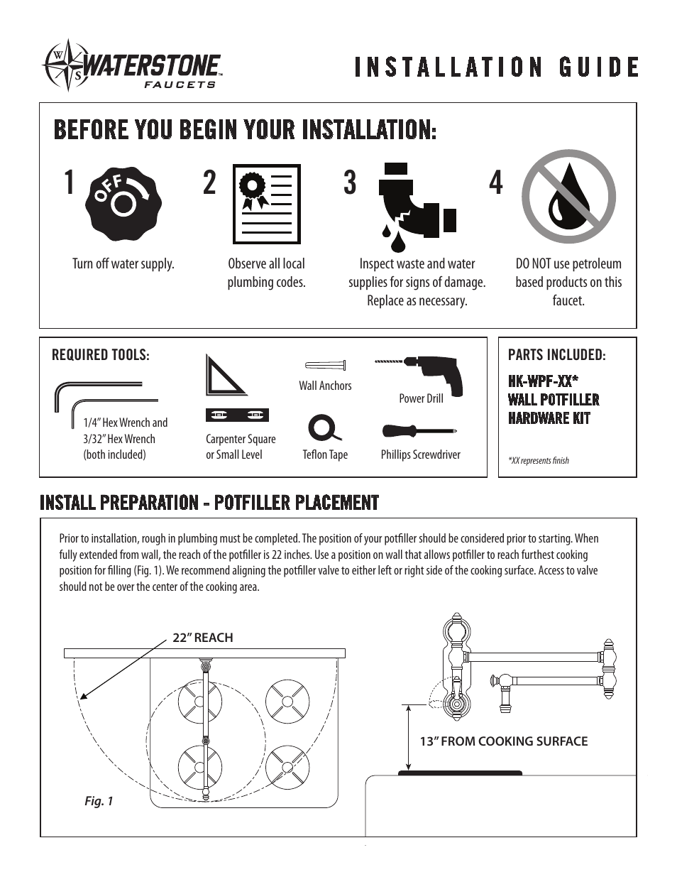 Waterstone POTFILLERS 3200 User Manual | Page 2 / 6