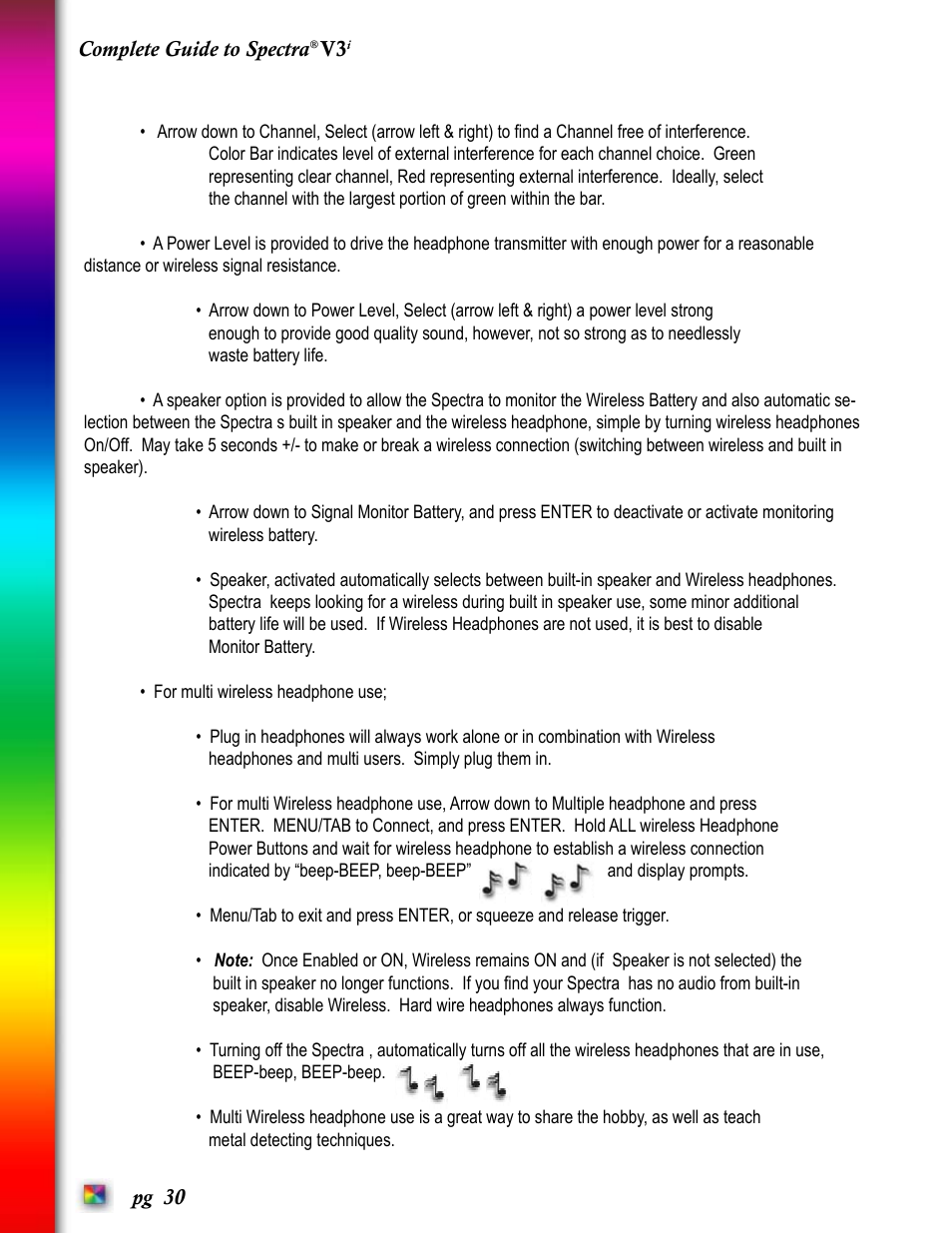White’s Electronics Spectra V3i User Manual | Page 30 / 64