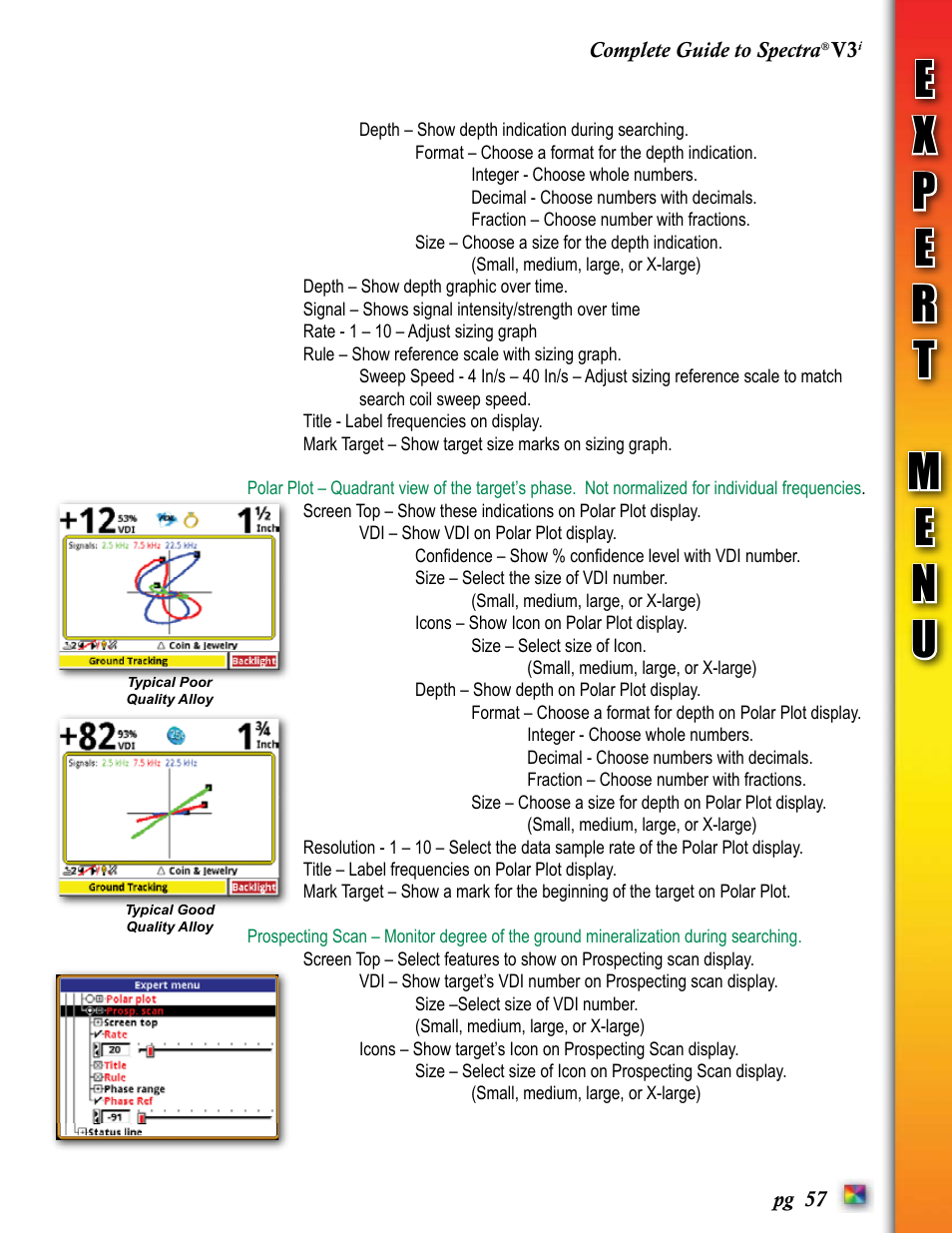 White’s Electronics Spectra V3i User Manual | Page 57 / 64