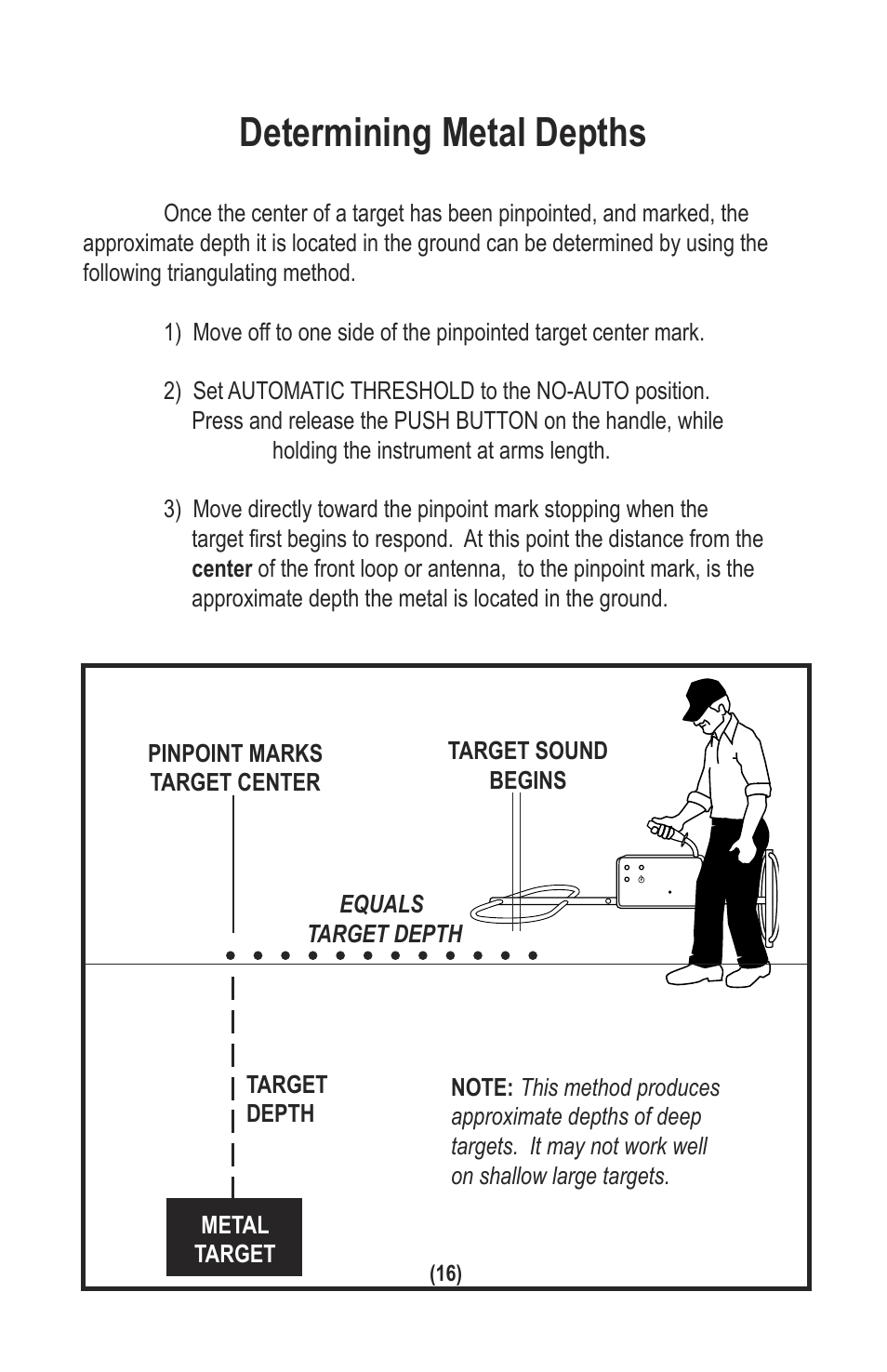 Determining metal depths | White’s Electronics TM 808 User Manual | Page 16 / 40