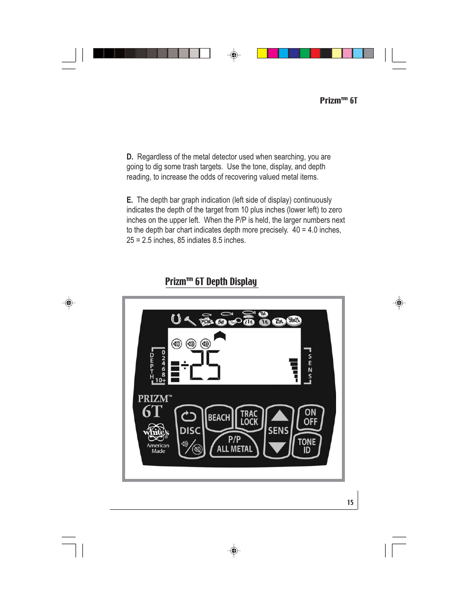 White’s Electronics Prizm 6T User Manual | Page 15 / 32