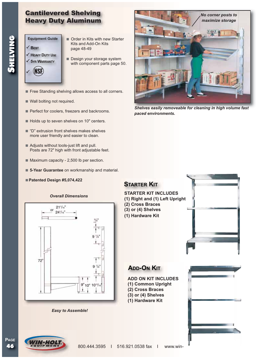 Win-Holt SCASU Series Shelving User Manual | 10 pages