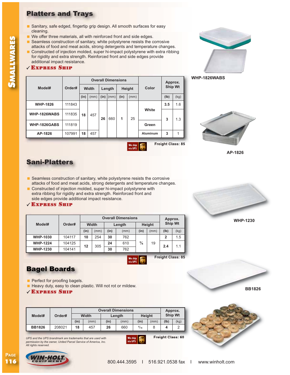 Win-Holt Platters and Trays User Manual | 1 page