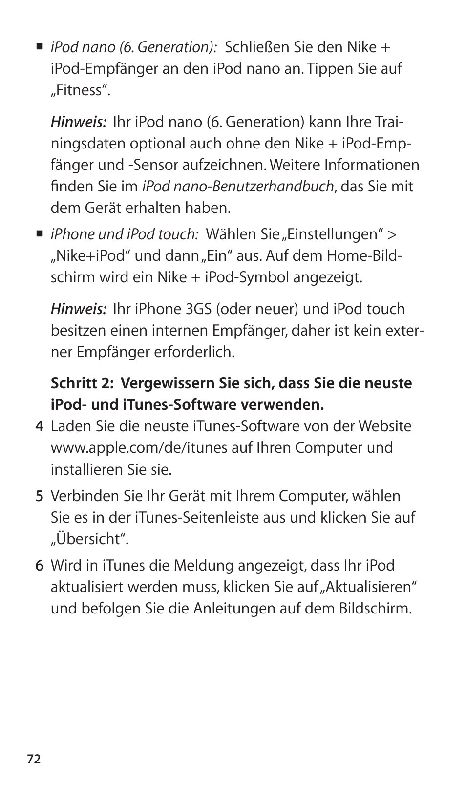 Apple Nike + iPod Sensor User Manual | Page 72 / 144