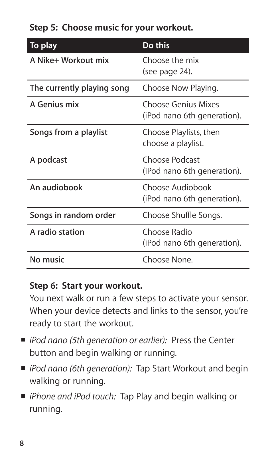 Apple Nike + iPod Sensor User Manual | Page 8 / 144