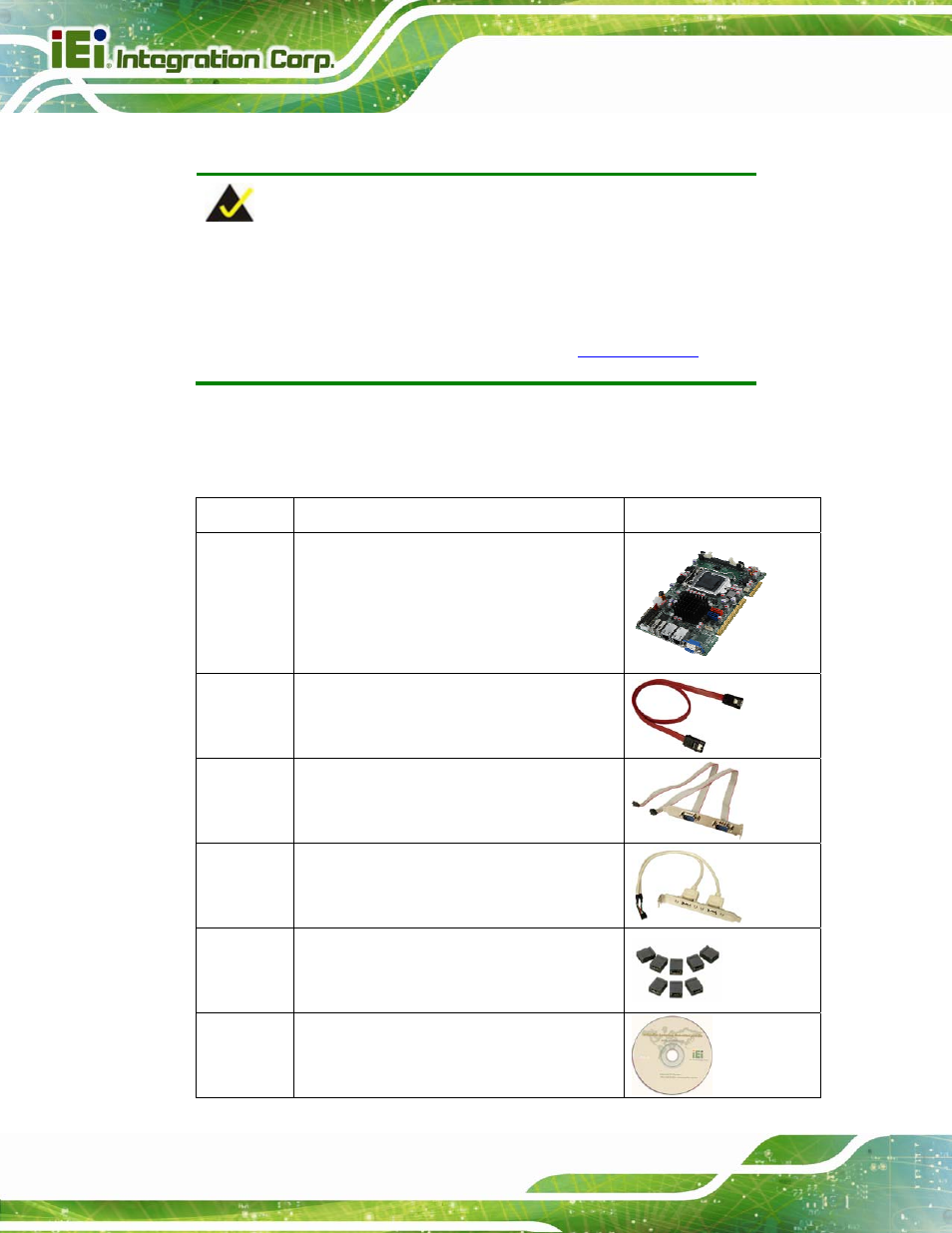 3 unpacking checklist, 1 package contents, Npacking | Hecklist | IEI Integration PICOe-B650 User Manual | Page 22 / 156