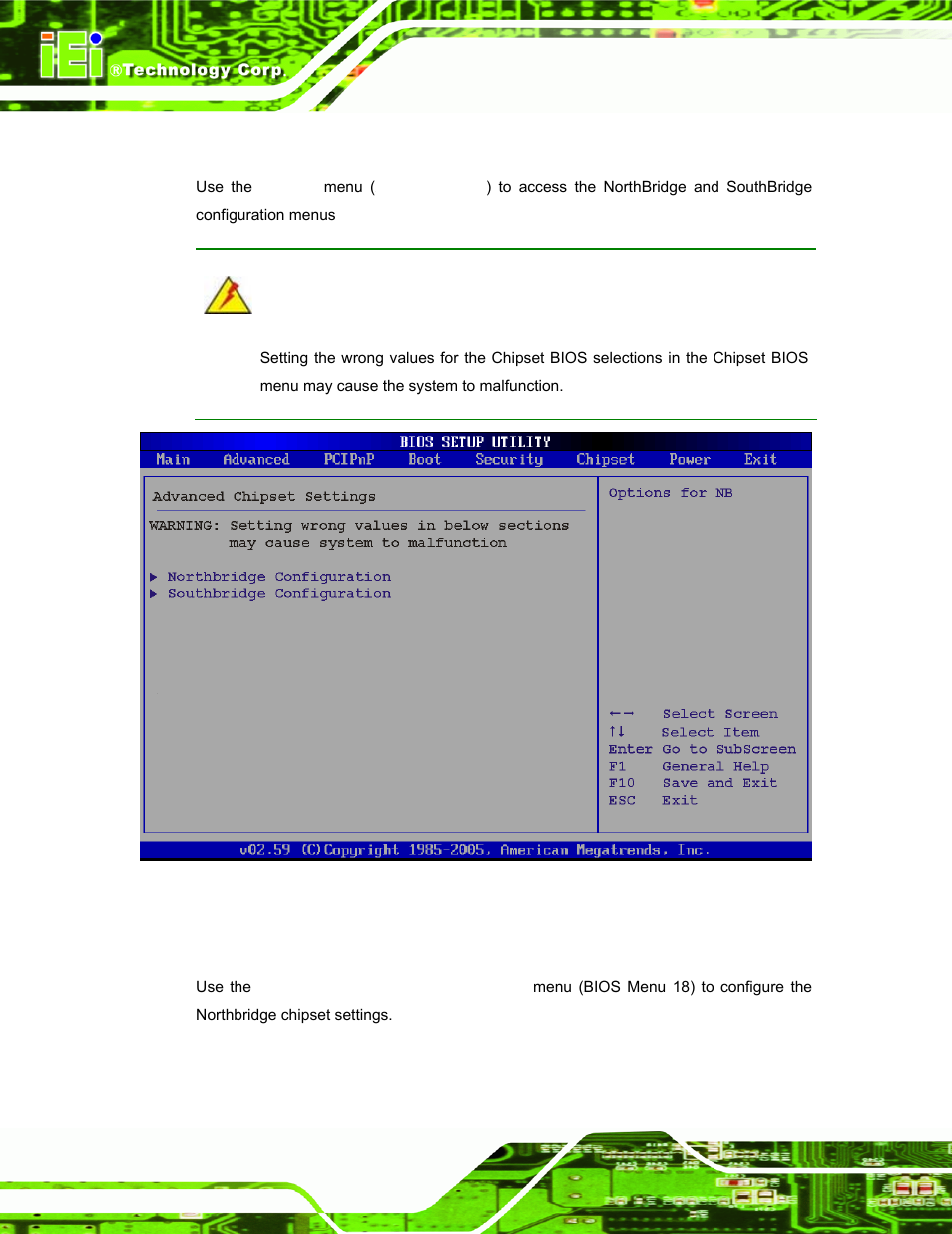 7 chipset, 1 north bridge chipset configuration | IEI Integration ECW-281B-N270-WT v2.10 User Manual | Page 110 / 179