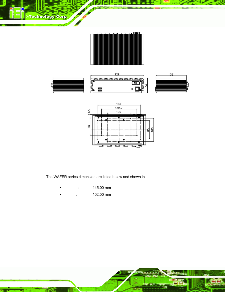 2 motherboard dimensions | IEI Integration ECW-281B-N270-WT v2.10 User Manual | Page 26 / 179