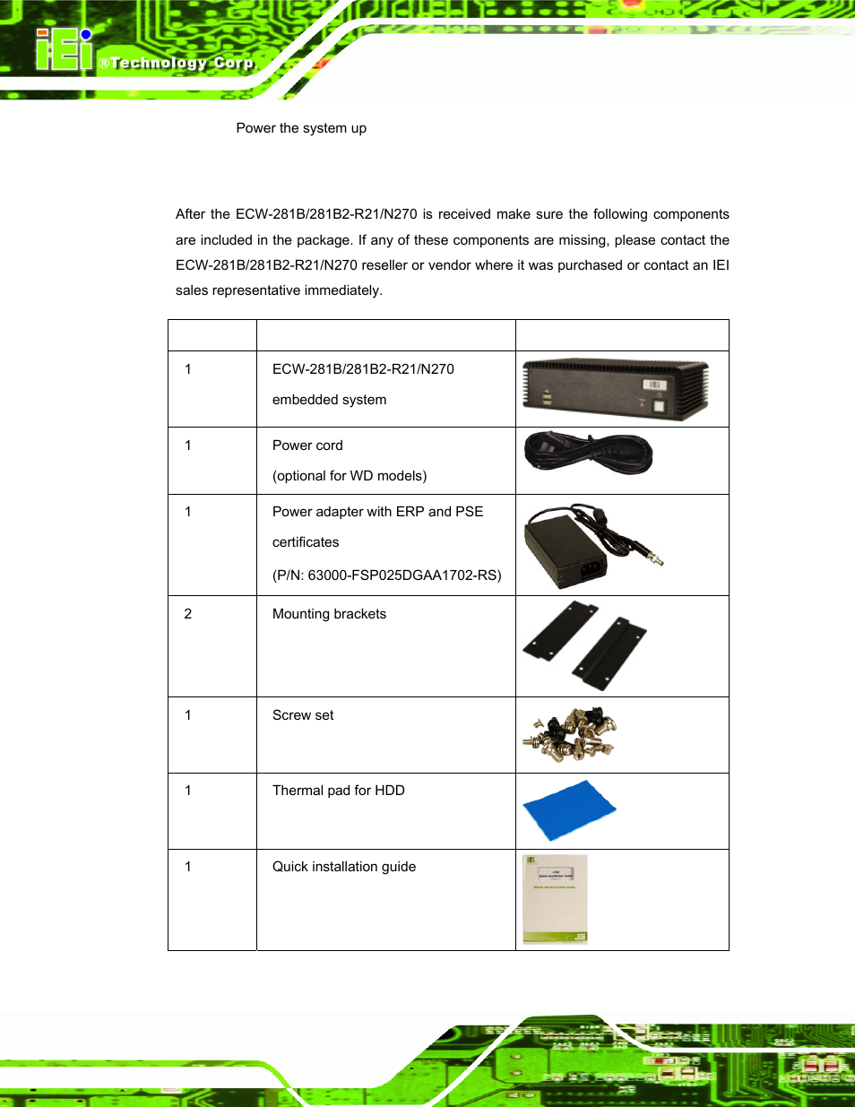 2 unpacking | IEI Integration ECW-281B-N270-WT v2.10 User Manual | Page 60 / 179