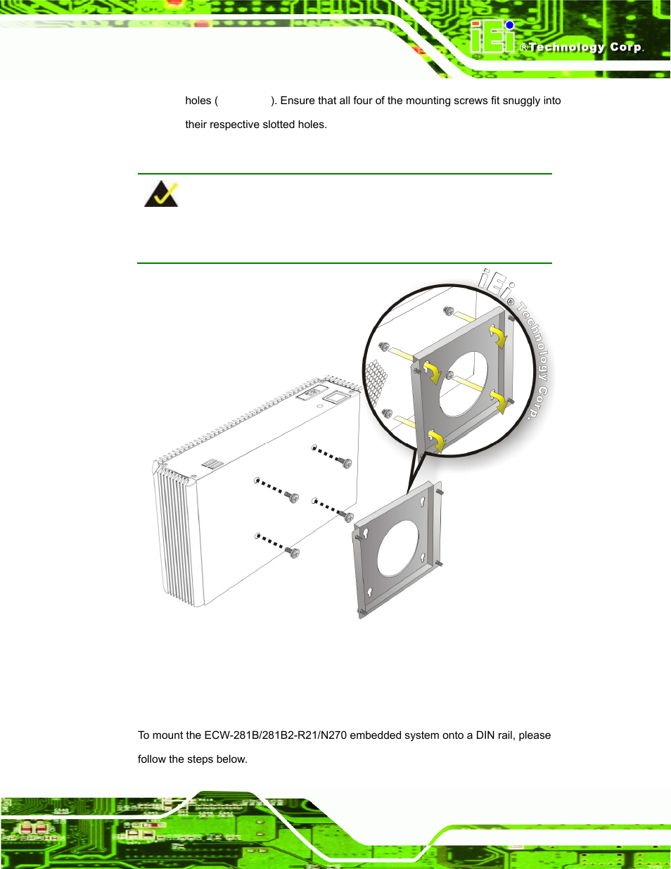 8 din mounting | IEI Integration ECW-281B-N270-WT v2.10 User Manual | Page 67 / 179