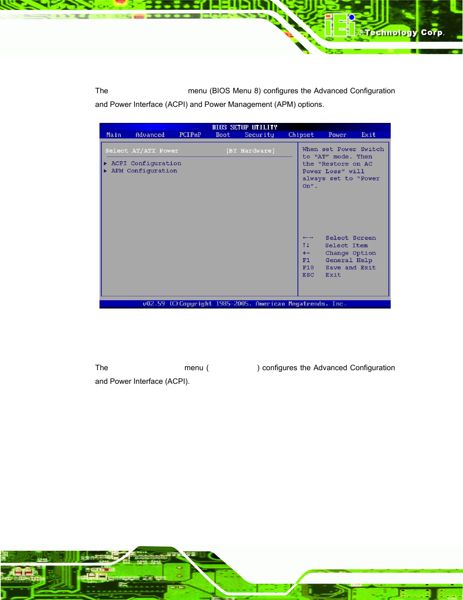 5 power configuration, 1 acpi configuration | IEI Integration ECW-281B-N270-WT v2.10 User Manual | Page 93 / 179