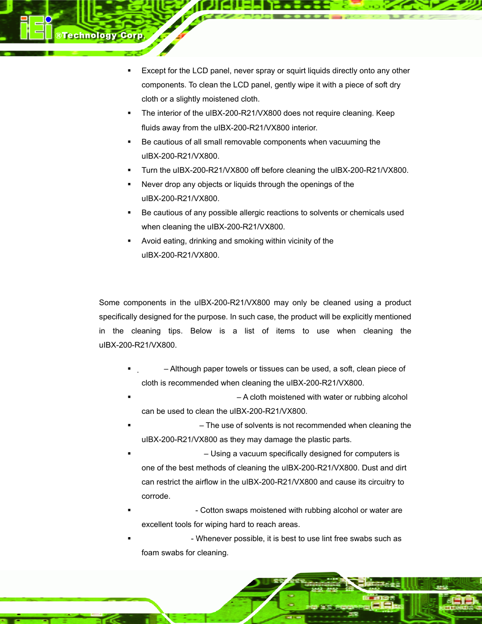 B.2.2 cleaning tools | IEI Integration uIBX-200-VX800 v2.10 User Manual | Page 110 / 116