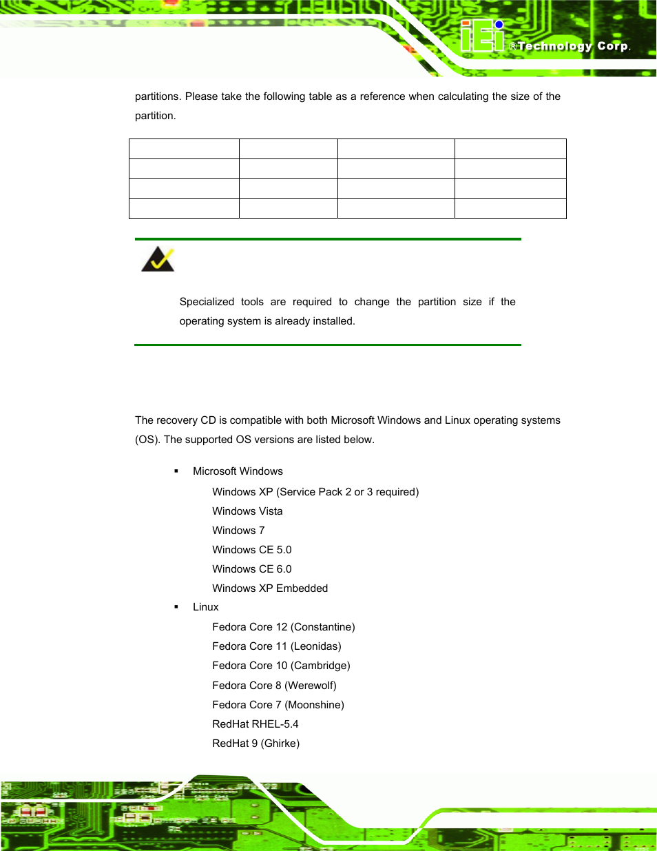 B.1.2 supported operating system | IEI Integration UPC-V312-D525 v1.10 User Manual | Page 126 / 175