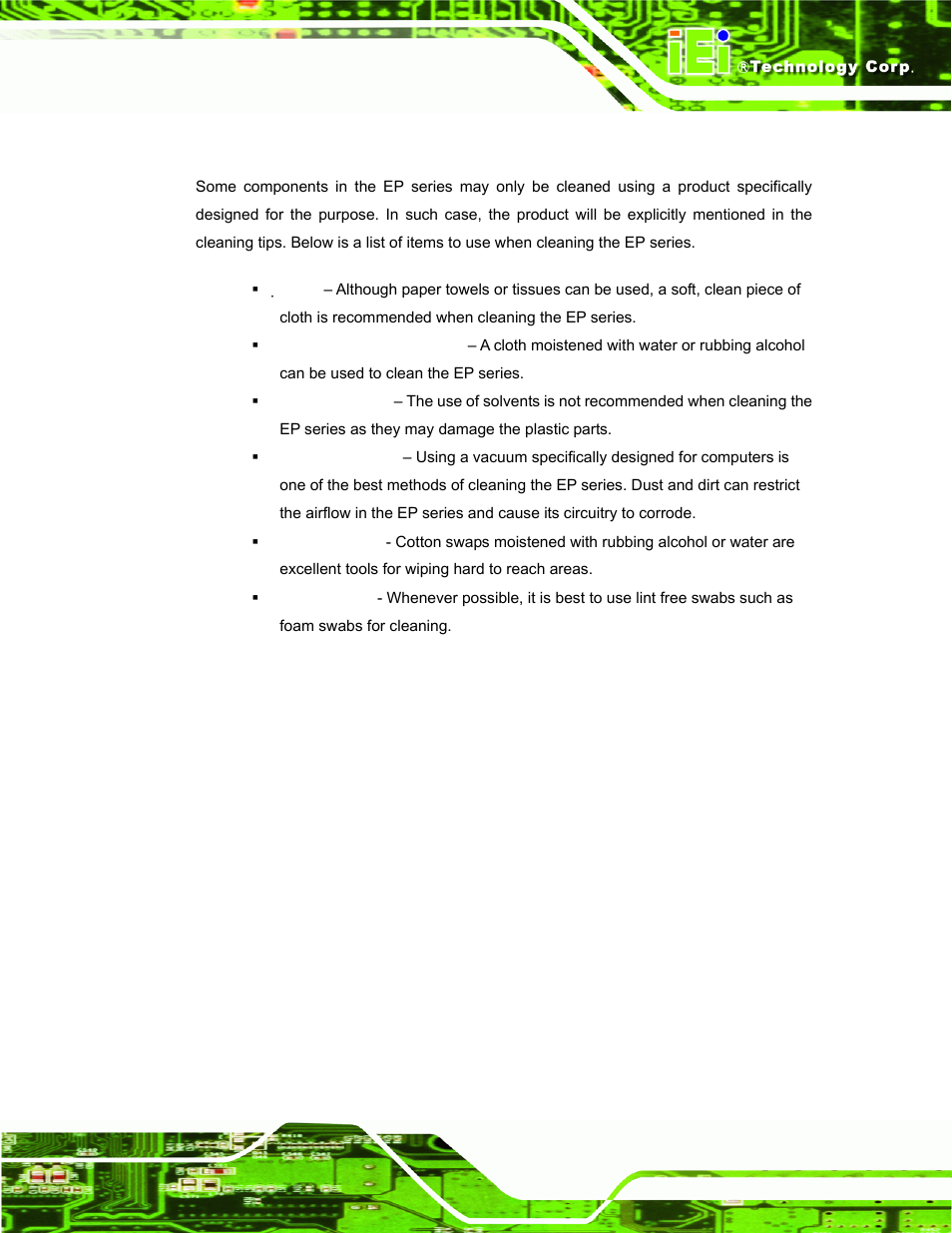 C.2.2 cleaning tools | IEI Integration UPC-V312-D525 v1.10 User Manual | Page 168 / 175