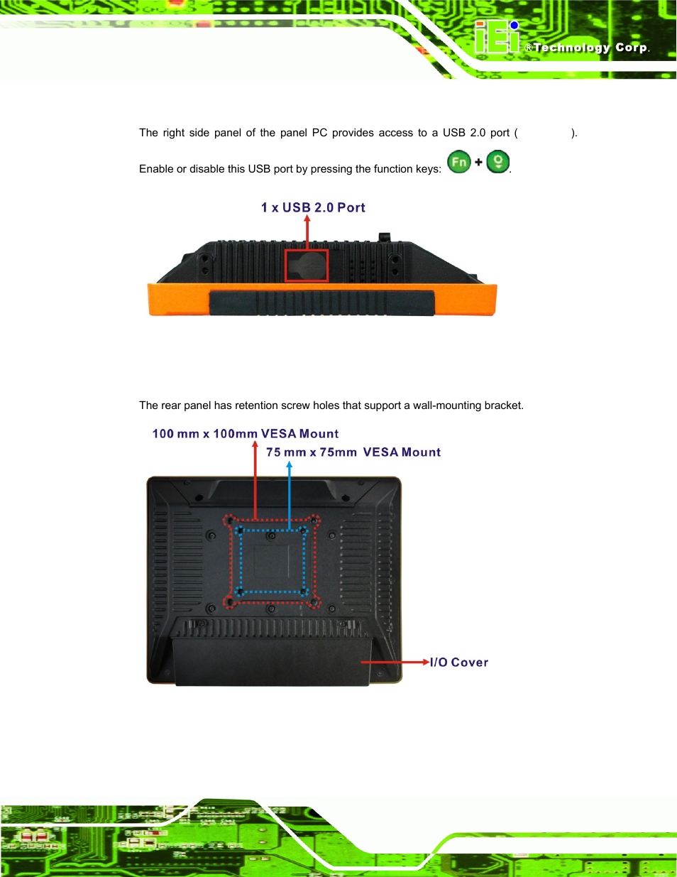 4 right side panel, 5 rear panel, Figure 1-6: left side view | Figure 1-7: rear view | IEI Integration UPC-V312-D525 v1.10 User Manual | Page 22 / 175