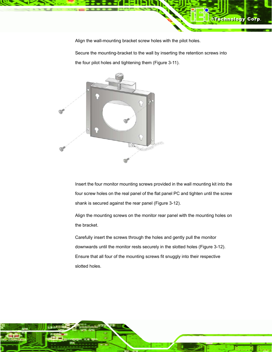 Figure 3-11: wall-mounting bracket | IEI Integration UPC-V312-D525 v1.10 User Manual | Page 42 / 175