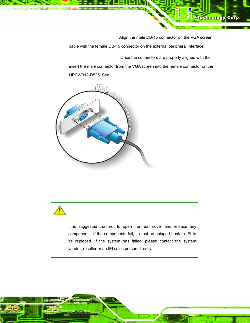 Figure 3-33: vga connector | IEI Integration UPC-V312-D525 v1.10 User Manual | Page 56 / 175