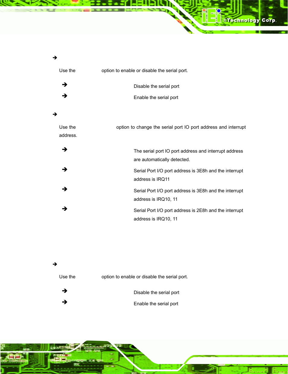 3 serial port 3 configuration, 4 serial port 4 configuration | IEI Integration UPC-V312-D525 v1.10 User Manual | Page 76 / 175