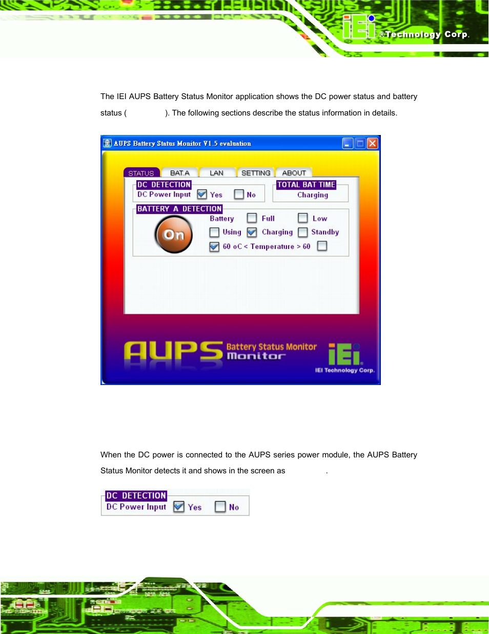 2 status information, 1 dc detection | IEI Integration UPC-12AH_GM45 v1.00 User Manual | Page 119 / 147