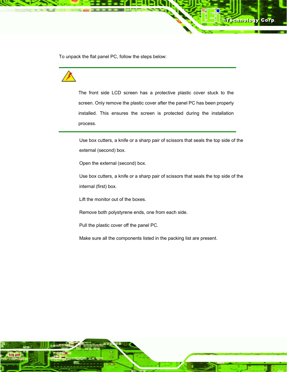 1 unpacking | IEI Integration UPC-12AH_GM45 v1.00 User Manual | Page 41 / 147