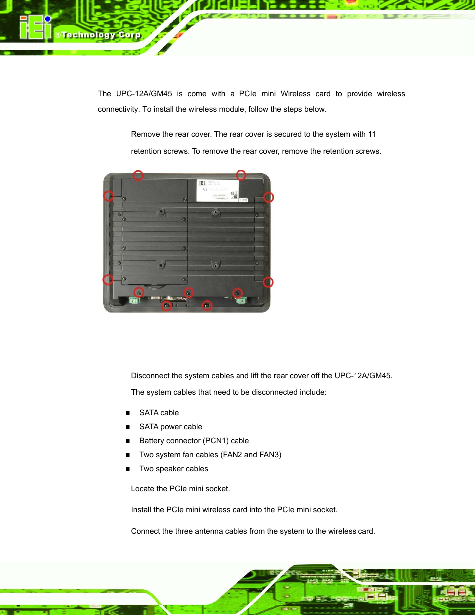 8 pcie mini wireless module installation | IEI Integration UPC-12AH_GM45 v1.00 User Manual | Page 52 / 147