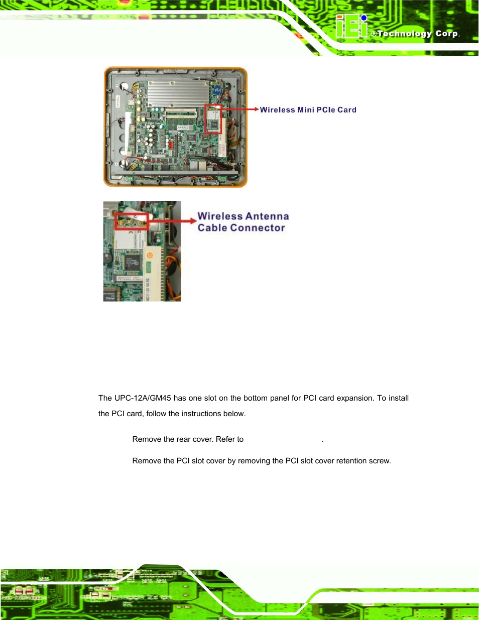 9 pci expansion card installation | IEI Integration UPC-12AH_GM45 v1.00 User Manual | Page 53 / 147