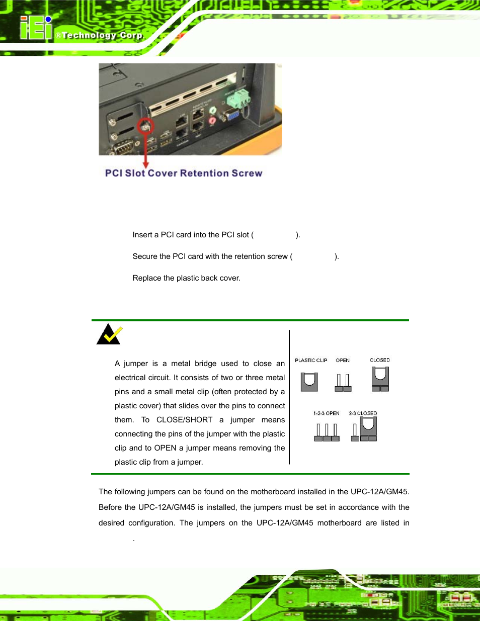 10 jumper settings | IEI Integration UPC-12AH_GM45 v1.00 User Manual | Page 54 / 147