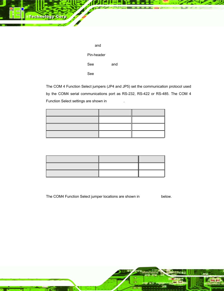 5 com4 function select jumper | IEI Integration UPC-12AH_GM45 v1.00 User Manual | Page 58 / 147