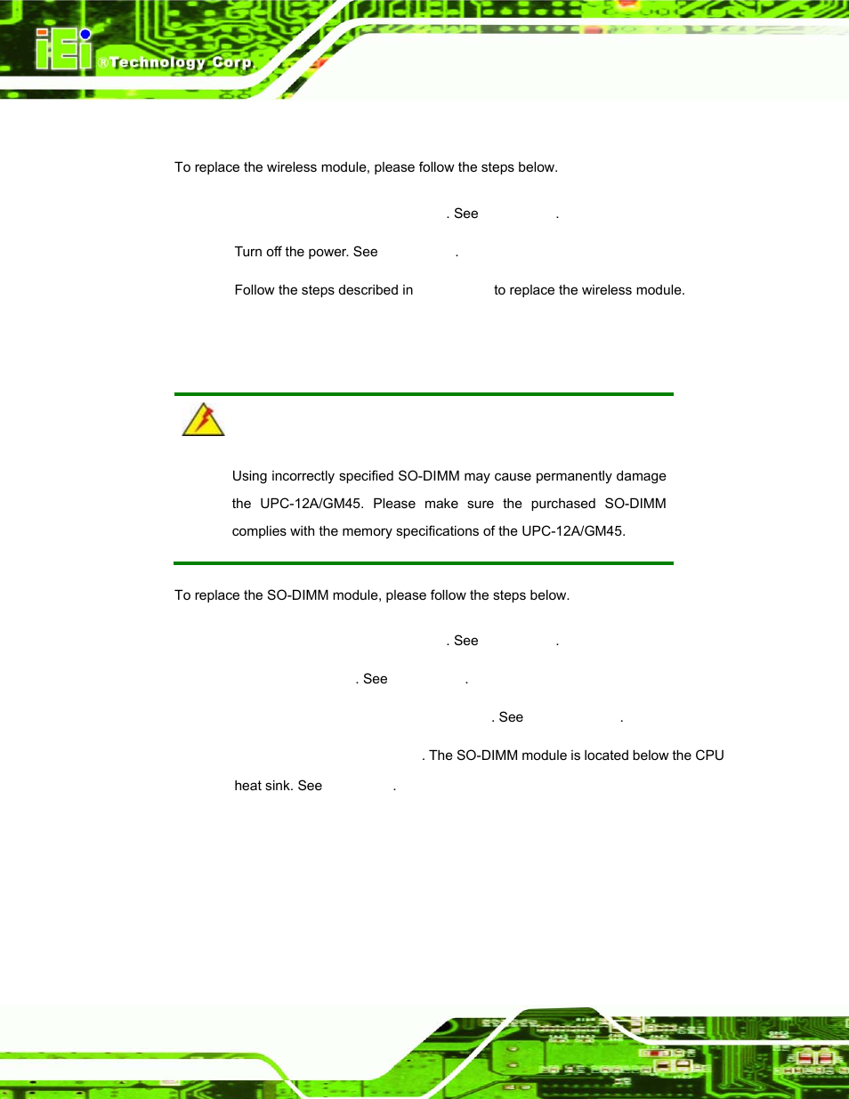 3 wireless module replacement, 4 so-dimm module replacement | IEI Integration UPC-12AH_GM45 v1.00 User Manual | Page 76 / 147