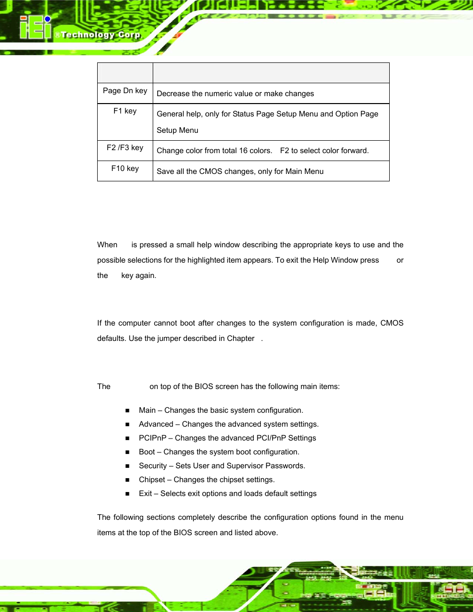 3 getting help, 4 unable to reboot after configuration changes, 5 bios menu bar | IEI Integration UPC-12AH_GM45 v1.00 User Manual | Page 82 / 147