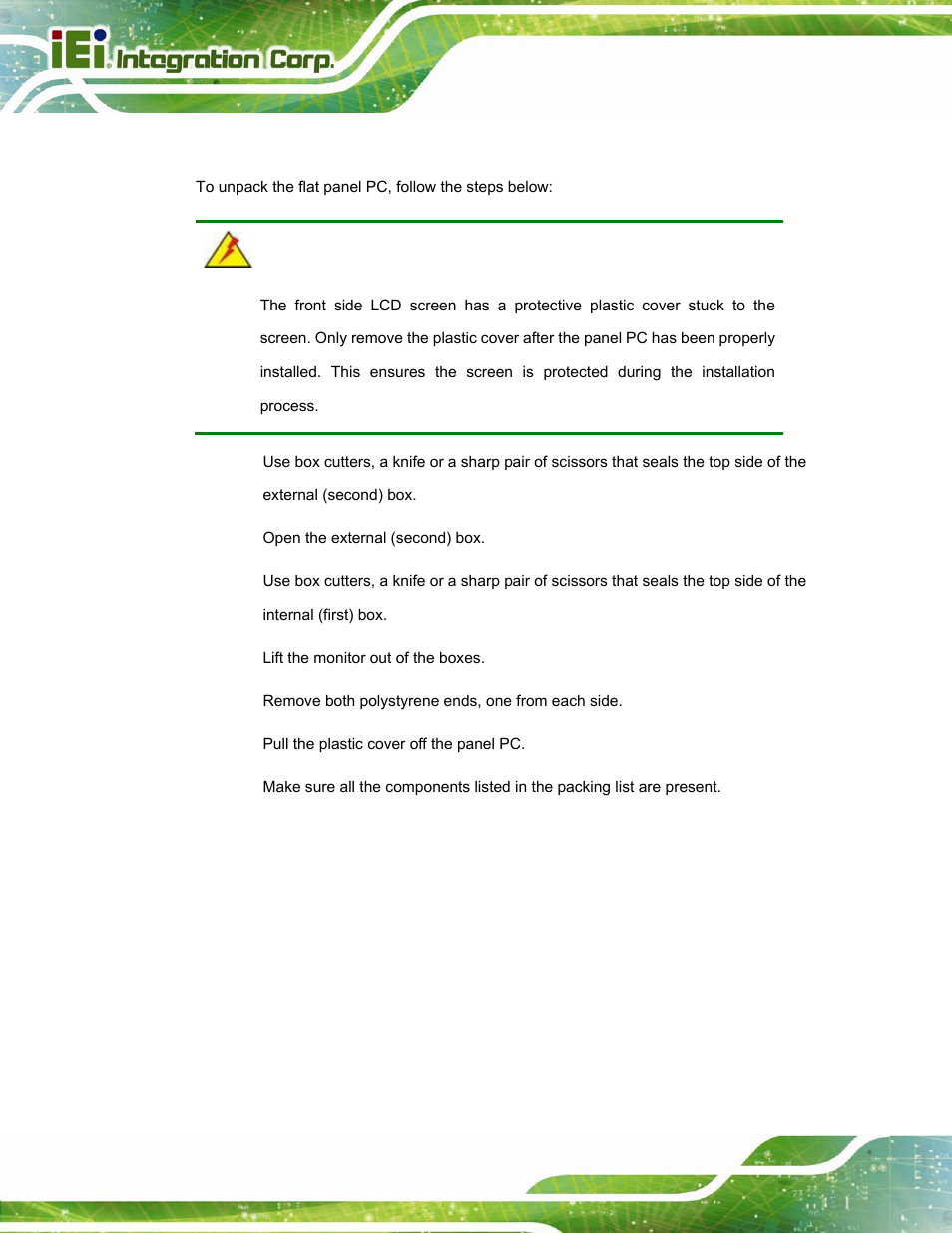 1 unpacking | IEI Integration UPC-12A_GM45 v2.10 User Manual | Page 40 / 145
