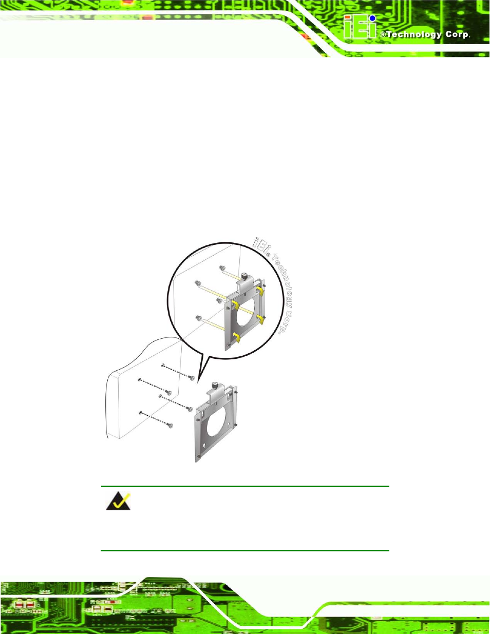 Figure 3-12: chassis support screws | IEI Integration UPC-V315-QM77 User Manual | Page 40 / 148