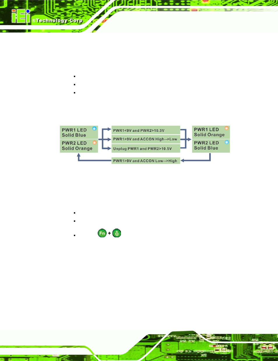 2 switch to backup power, 3 shutdown, Figure 3-39: acc on: switch between pwr1 and pwr2 | IEI Integration UPC-V315-QM77 User Manual | Page 57 / 148