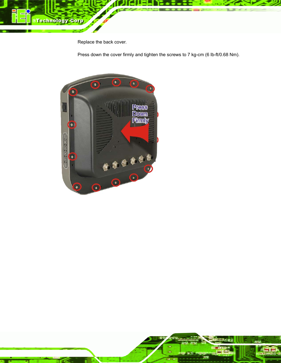 Figure 6-5: rear cover screws | IEI Integration S12A v3.00 User Manual | Page 94 / 118