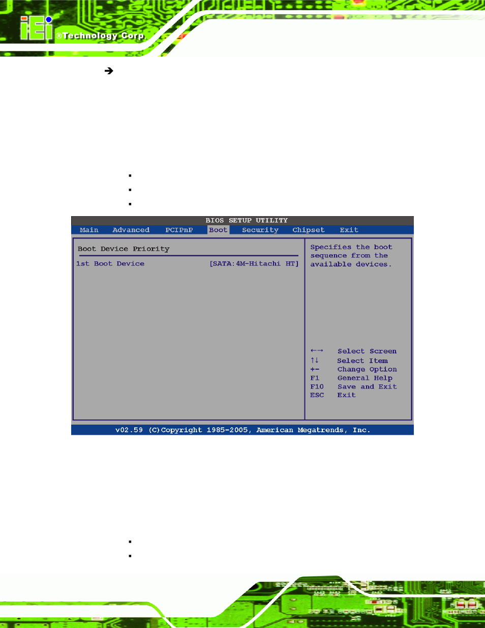 2 boot device priority, 3 hard disk drives, Bios menu 18: boot device priority settings | IEI Integration PPC-5xxx-9455 v1.00 User Manual | Page 126 / 198