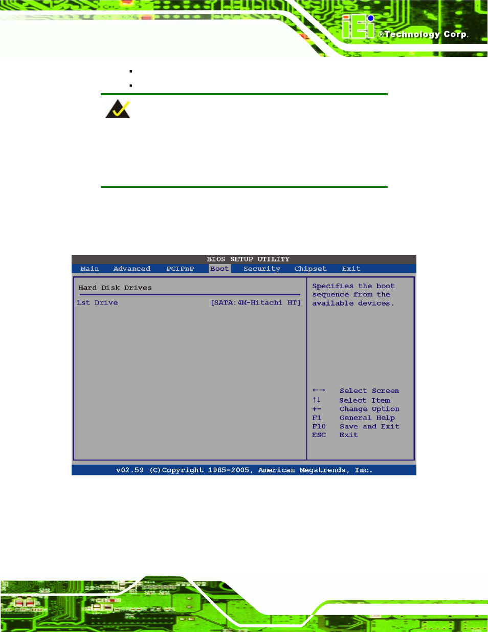 Bios menu 19: hard disk drives | IEI Integration PPC-5xxx-9455 v1.00 User Manual | Page 127 / 198