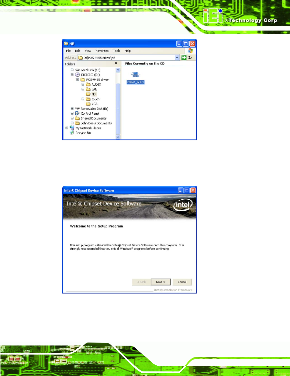 Figure 6-1: chipset driver installation program | IEI Integration PPC-5xxx-9455 v1.00 User Manual | Page 139 / 198