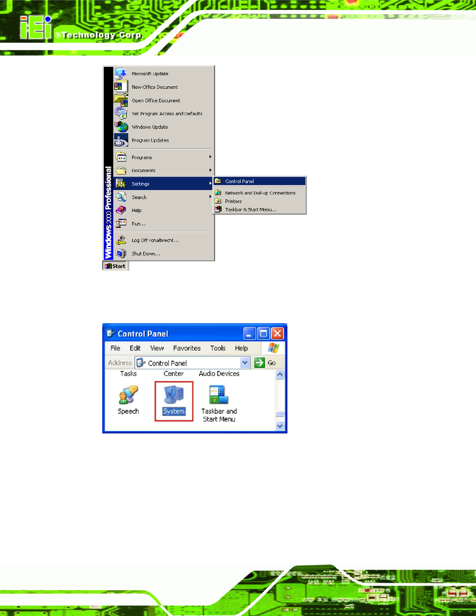 Figure 6-14: windows control panel, Figure 6-15: system icon | IEI Integration PPC-5xxx-9455 v1.00 User Manual | Page 148 / 198