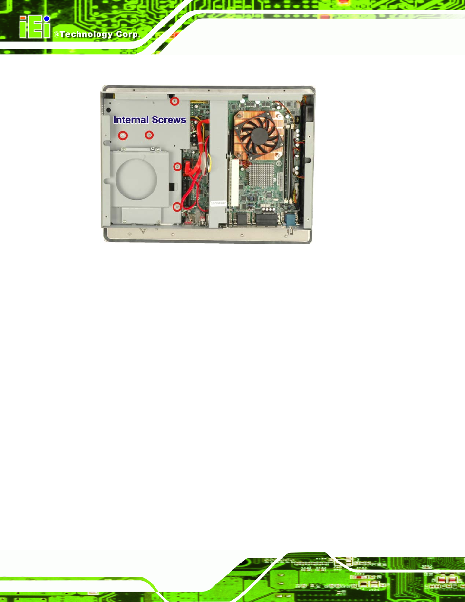 6 psu module replacement, 1 remove the old psu, 6 psu m | Odule, Eplacement, Figure 7-5: internal elevated platform screws | IEI Integration PPC-5xxx-9455 v1.00 User Manual | Page 164 / 198