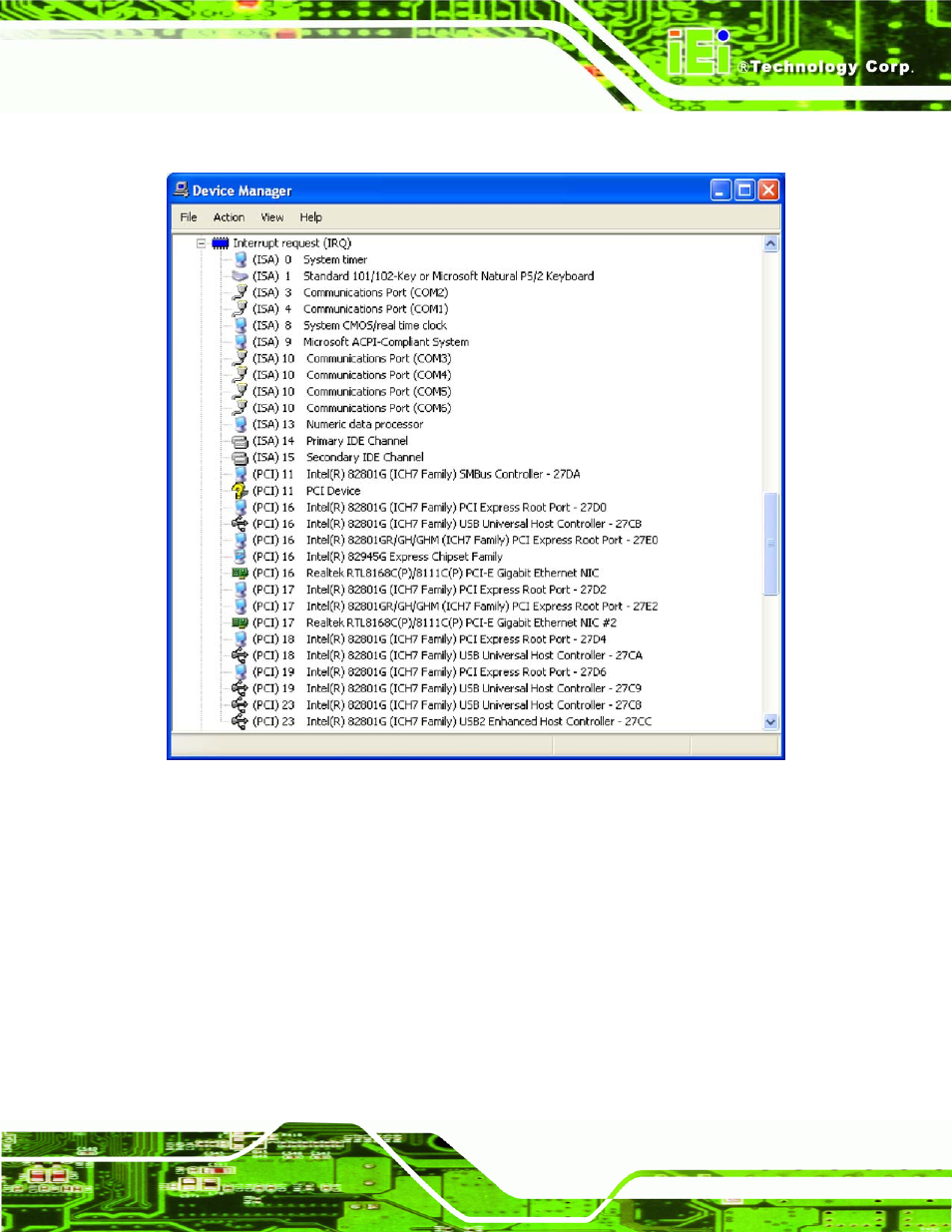 E.3 interrupt request (irq), E.3 i, Nterrupt | Equest, Irq) | IEI Integration PPC-5xxx-9455 v1.00 User Manual | Page 187 / 198