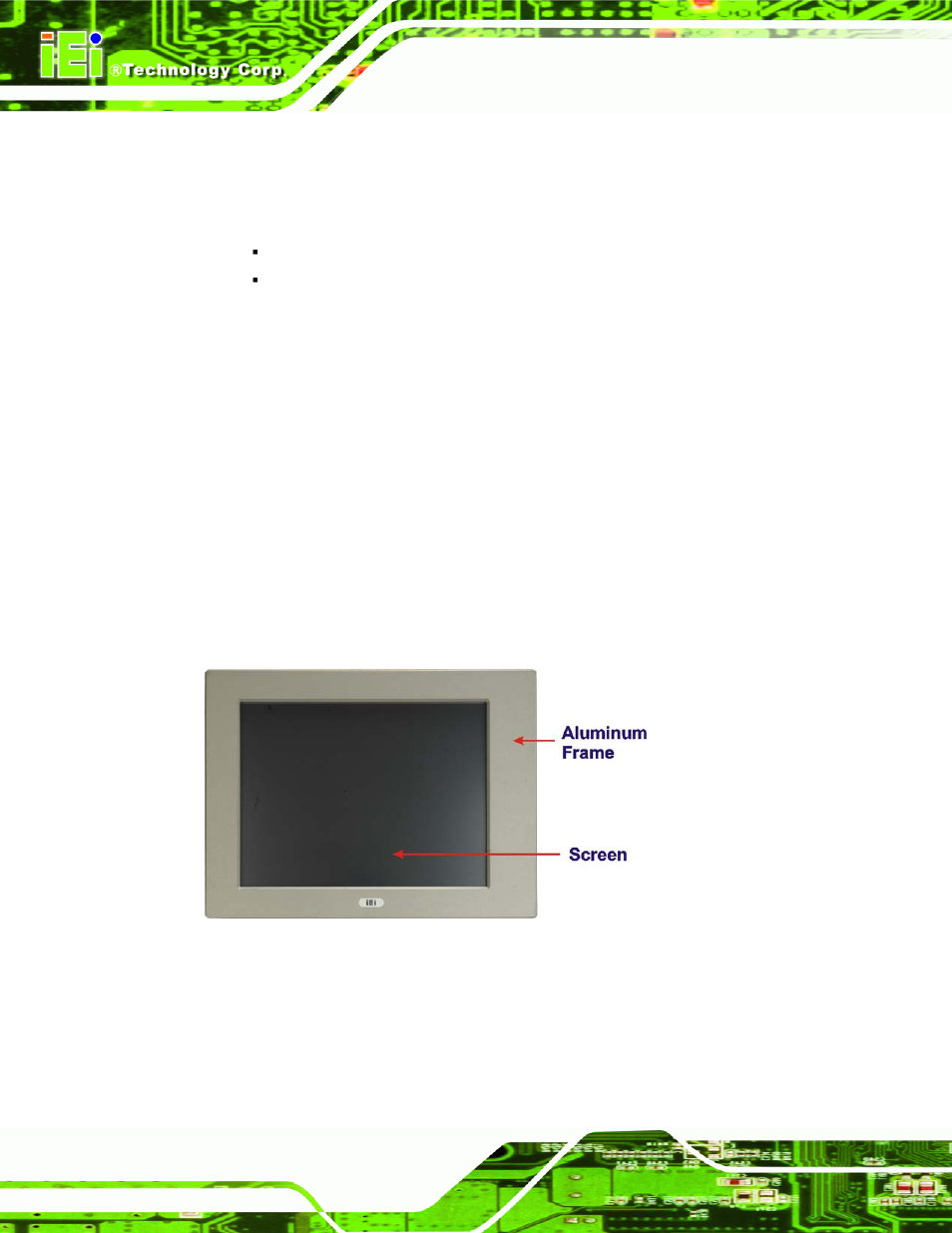 2 external overview, 1 front panel, Xternal | Verview, Figure 1-2: front view | IEI Integration PPC-5xxx-9455 v1.00 User Manual | Page 22 / 198