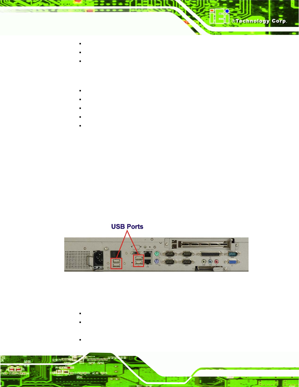 10 external device connectors, 1 usb 2.0 ports, 10 e | Xternal, Evice, Onnectors, Figure 2-9: usb ports | IEI Integration PPC-5xxx-9455 v1.00 User Manual | Page 47 / 198