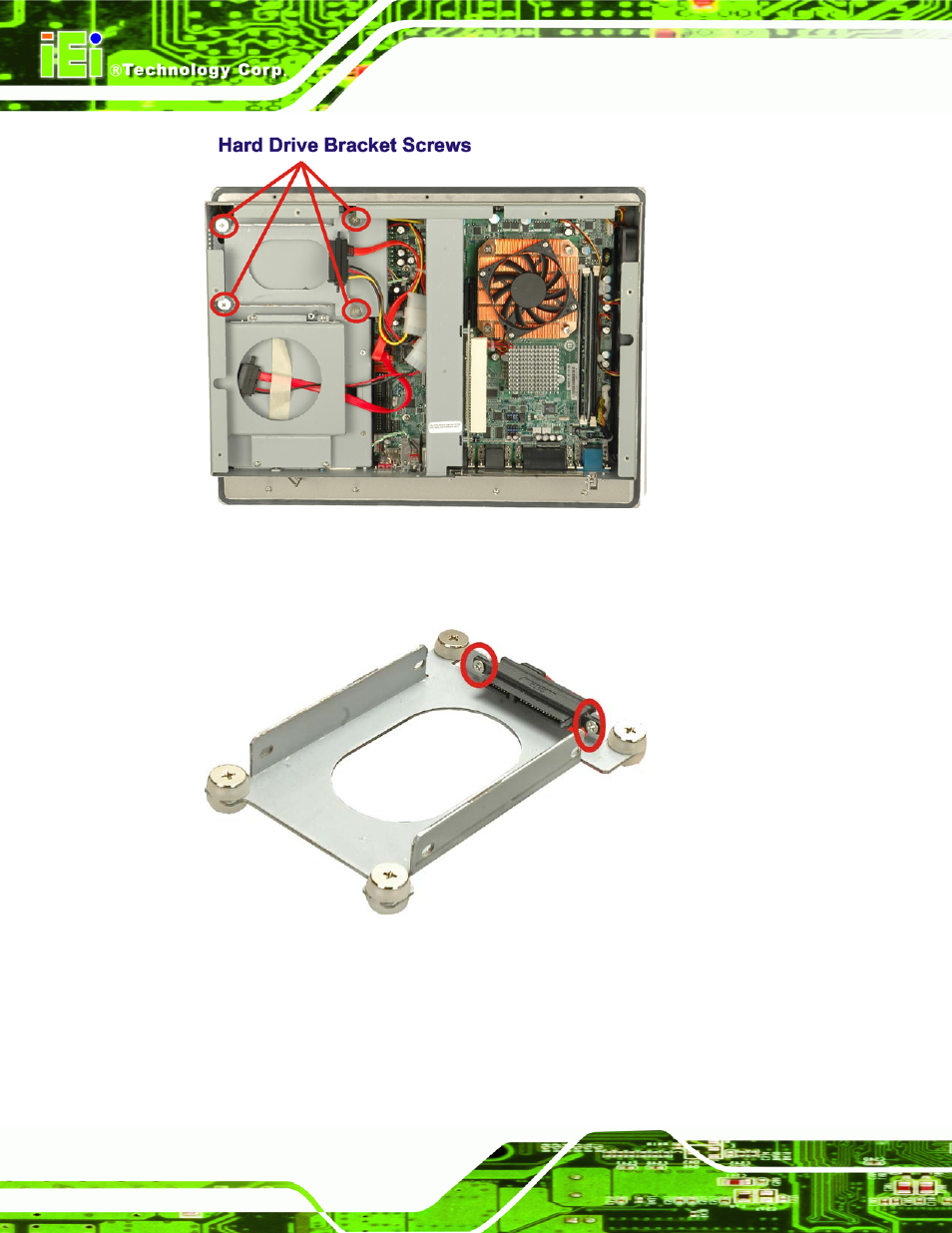 Figure 4-2: hdd retention screws, Figure 4-3: hdd sata connector, Form ( figure 4-2 ) | IEI Integration PPC-5xxx-9455 v1.00 User Manual | Page 66 / 198