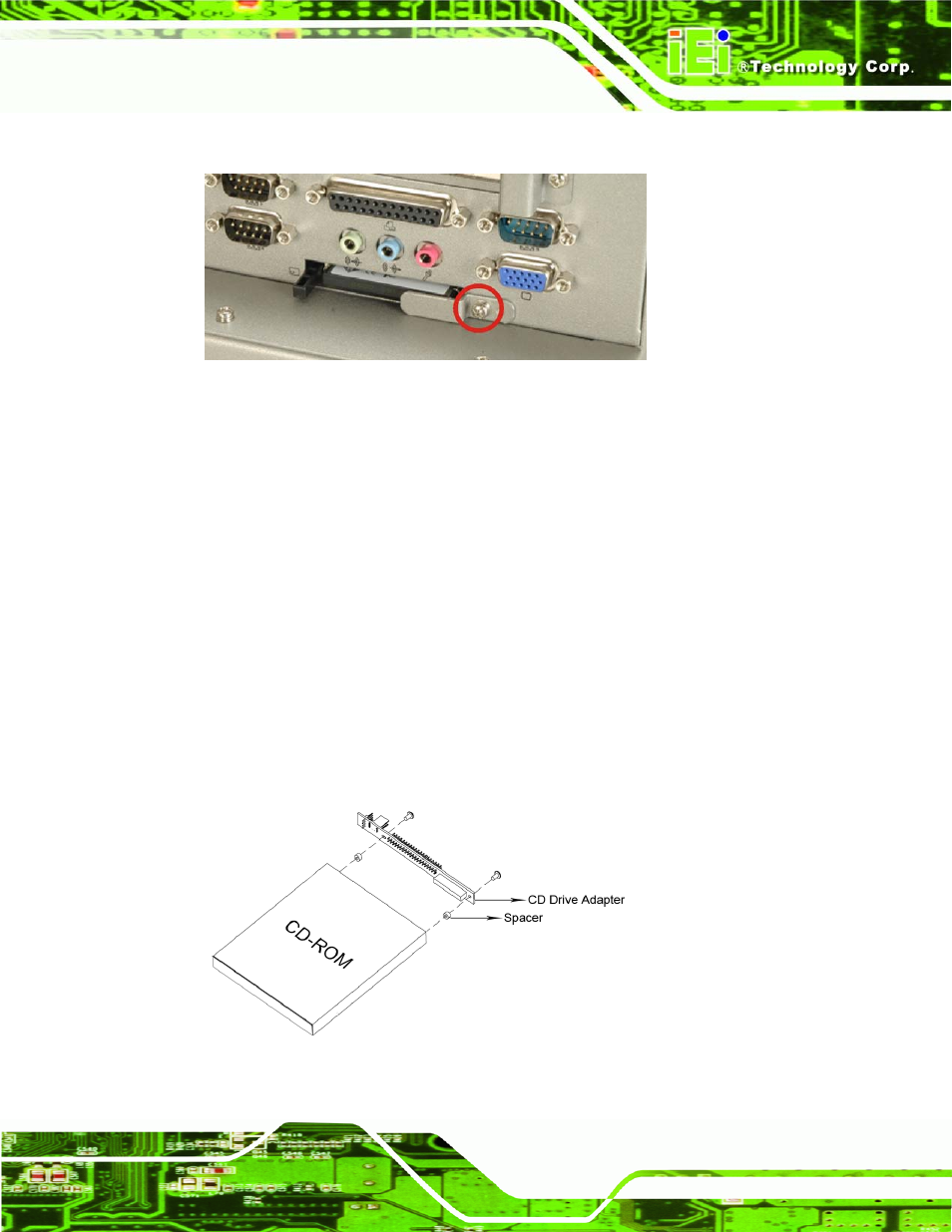 3 cd drive installation, Figure 4-8: compactflash® cover plate, Figure 4-9: cd drive adapter installation | IEI Integration PPC-5xxx-9455 v1.00 User Manual | Page 69 / 198