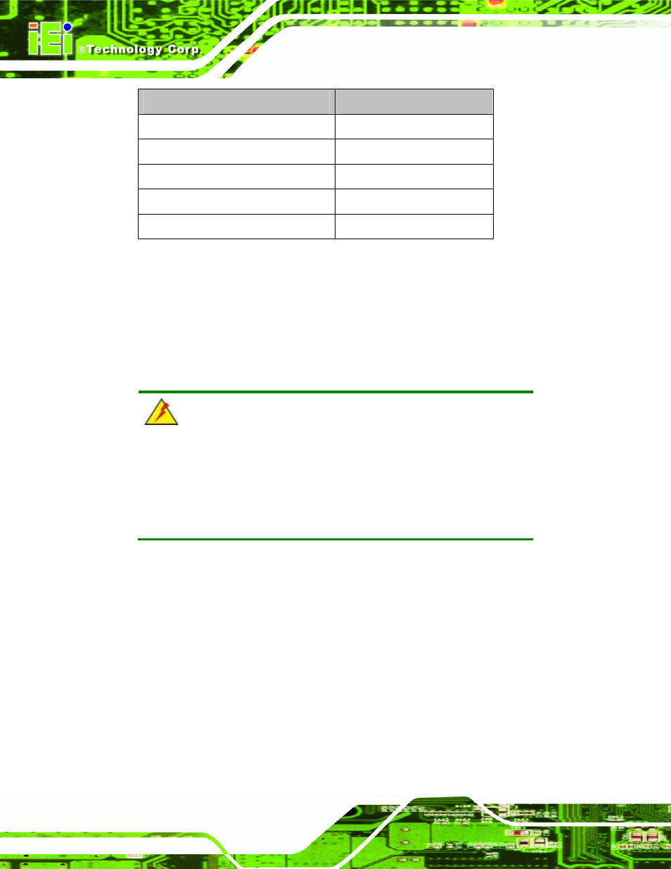4 power supply, Table 2-5: 19” tft lcd monitor specifications | IEI Integration PPC-5xxx-9455 v1.10 User Manual | Page 34 / 198