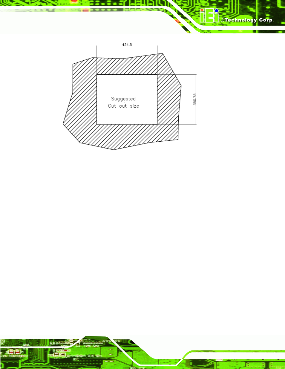 Figure 4-35: wids-517a-g41 panel cutout dimensions | IEI Integration PPC-WIDS-51xxA-G41 User Manual | Page 73 / 152